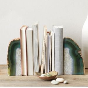 West Elm Agate Geode Book Ends - Blue